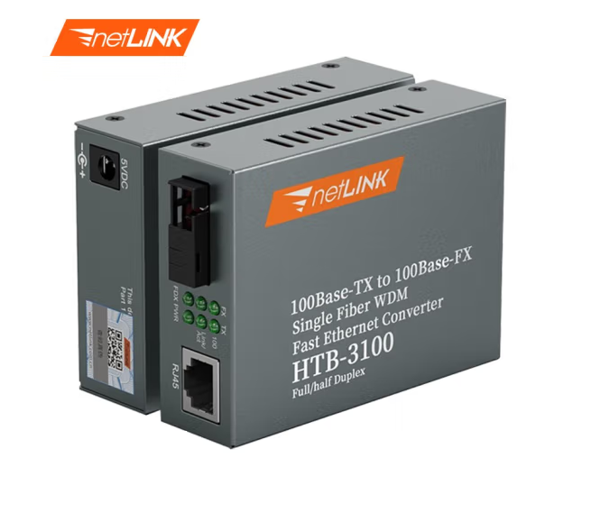 netLINK HTB-3100AB-15KM 光纤收发器 百兆单模单纤光电转换器 0-15公里 DC5V 一对