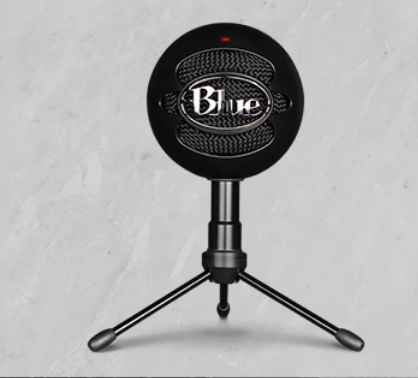 罗技 Blue Snowball-iCE 电容麦克风电脑直播设备 小雪球 酷炫黑